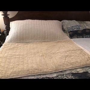 Pottery Barn Silk Channel Two-Toned King Shams